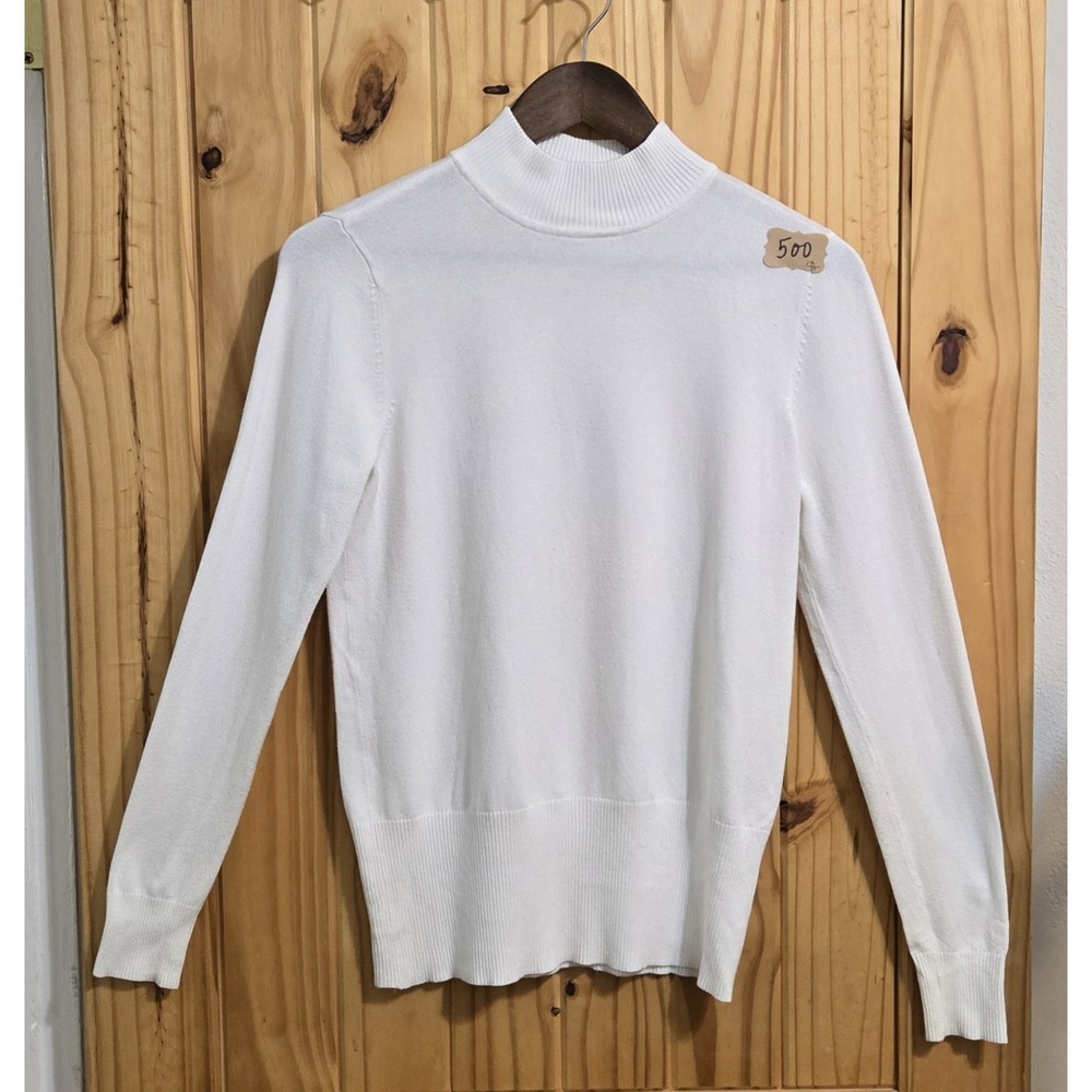 Monterey Bay Women's Sweater Size SM Off White Longsleeve Turtleneck Preppy Cozy